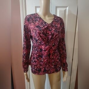 Adrienne Vittadini women's Size Small long sleeve blouse shirt top